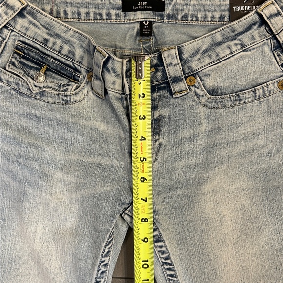 True Religion Light Wash , Low Rise, Crochet ,Joey Flare Jeans - Picture 9 of 13